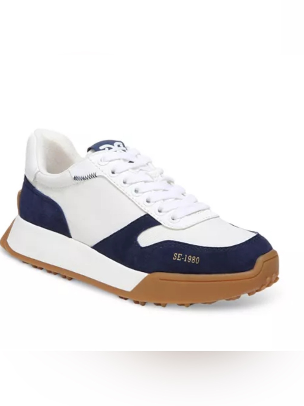 Sam Edelman SE-1980 Women’s White, Navy & Gum Trail Sneaker Size 6.5